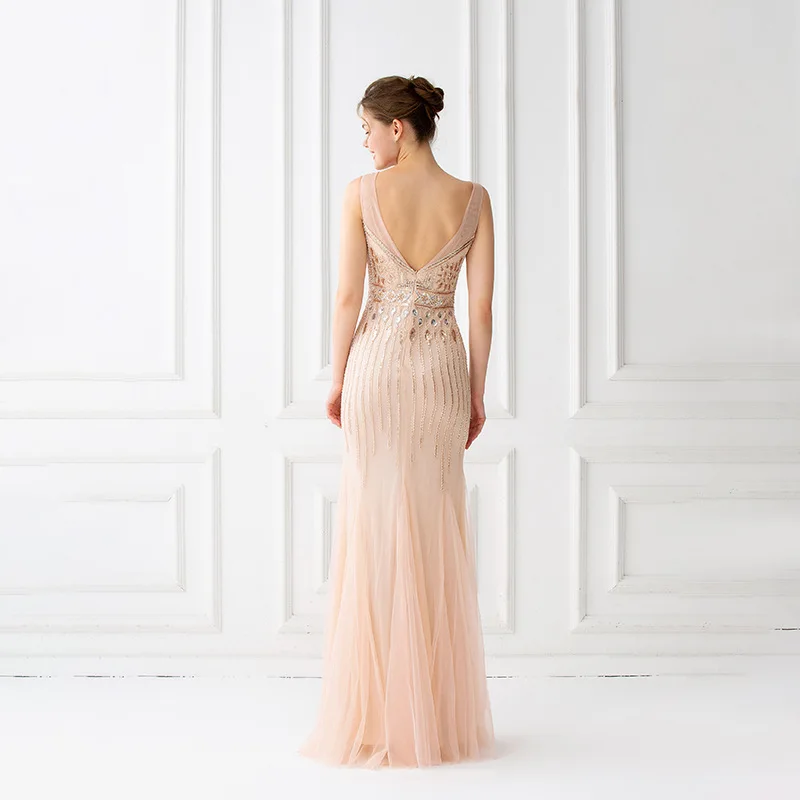Вечерние платья-русалки длиной до пола тюлевые вечерние платья цвета