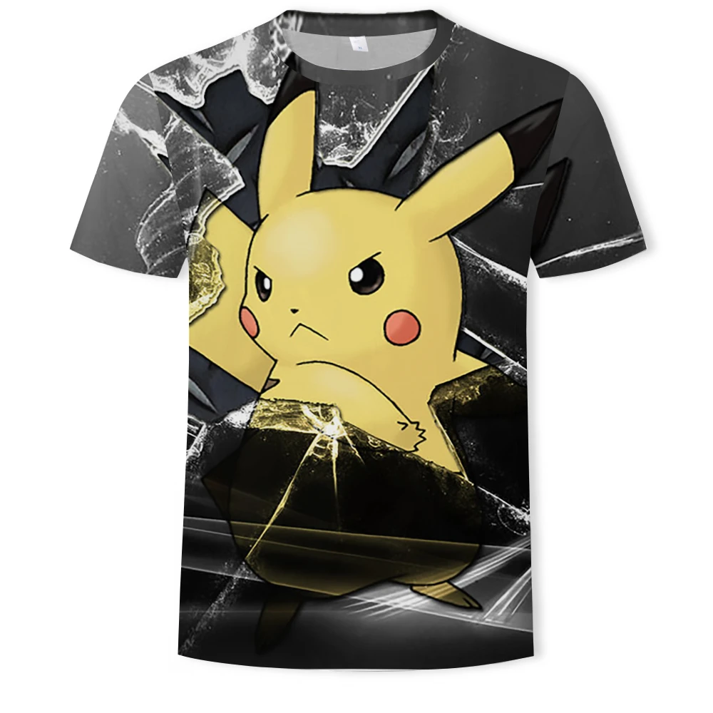 

2021 Summer Men's and Women's T-shirt 3d Printing Anime Pokemo Children's Animation Harajuku 3d Fashion Short-sleeved Casual