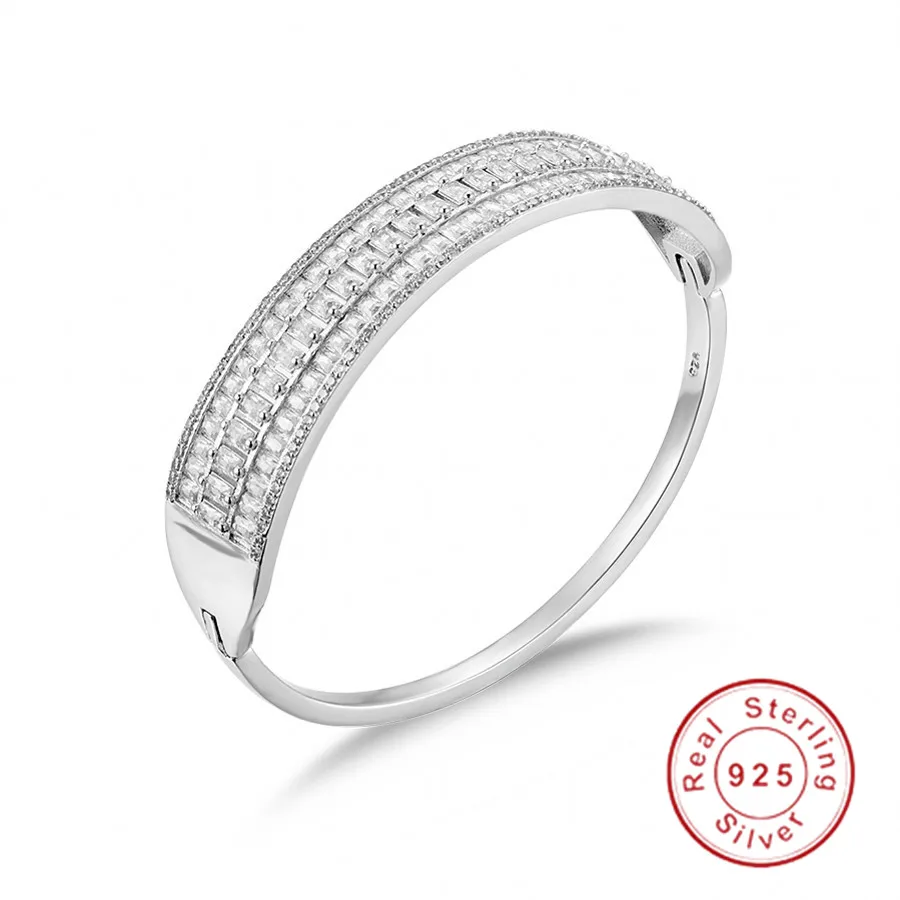 Роскошный браслет с квадратным камнем обручальный для женщин свадебные