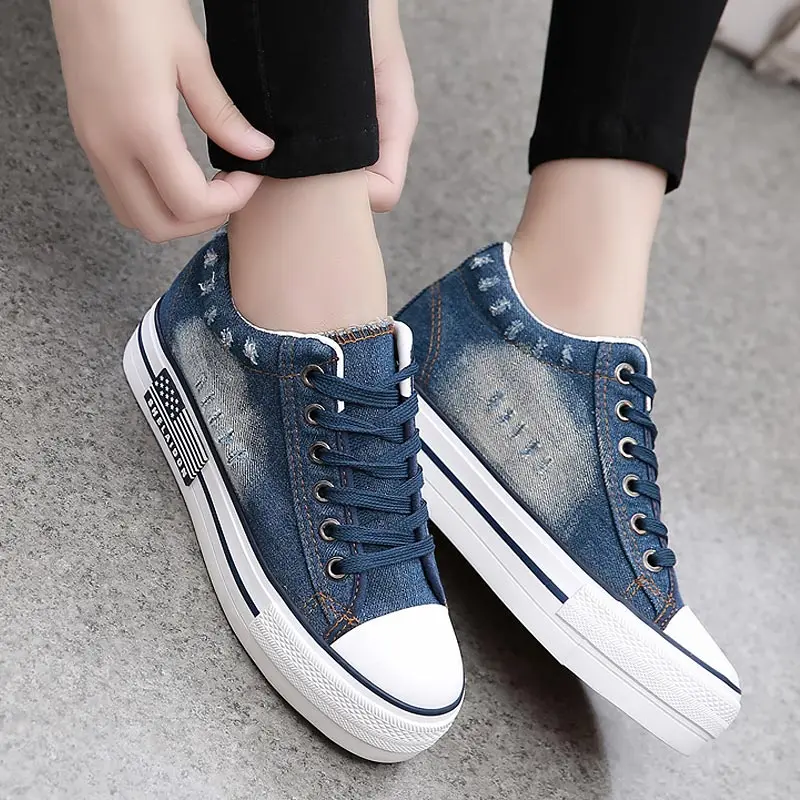 Женские кроссовки на шнурках дышащие парусиновые каждый день 2019|mujer zapatos|mujer plus