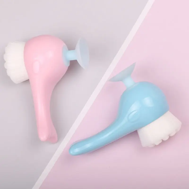 Милая Водонепроницаемая ручная Очищающая щетка в форме Кита с присоской мягкий