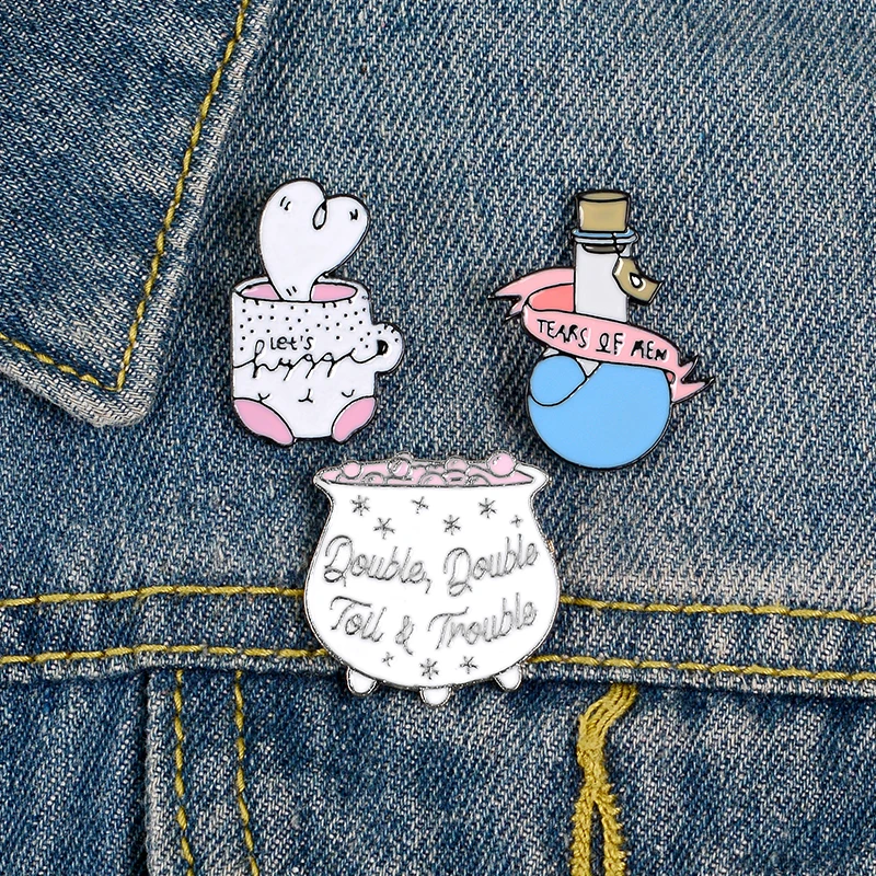 Женская эмалированная брошь в форме слезы розовая Волшебная мультяшного героя