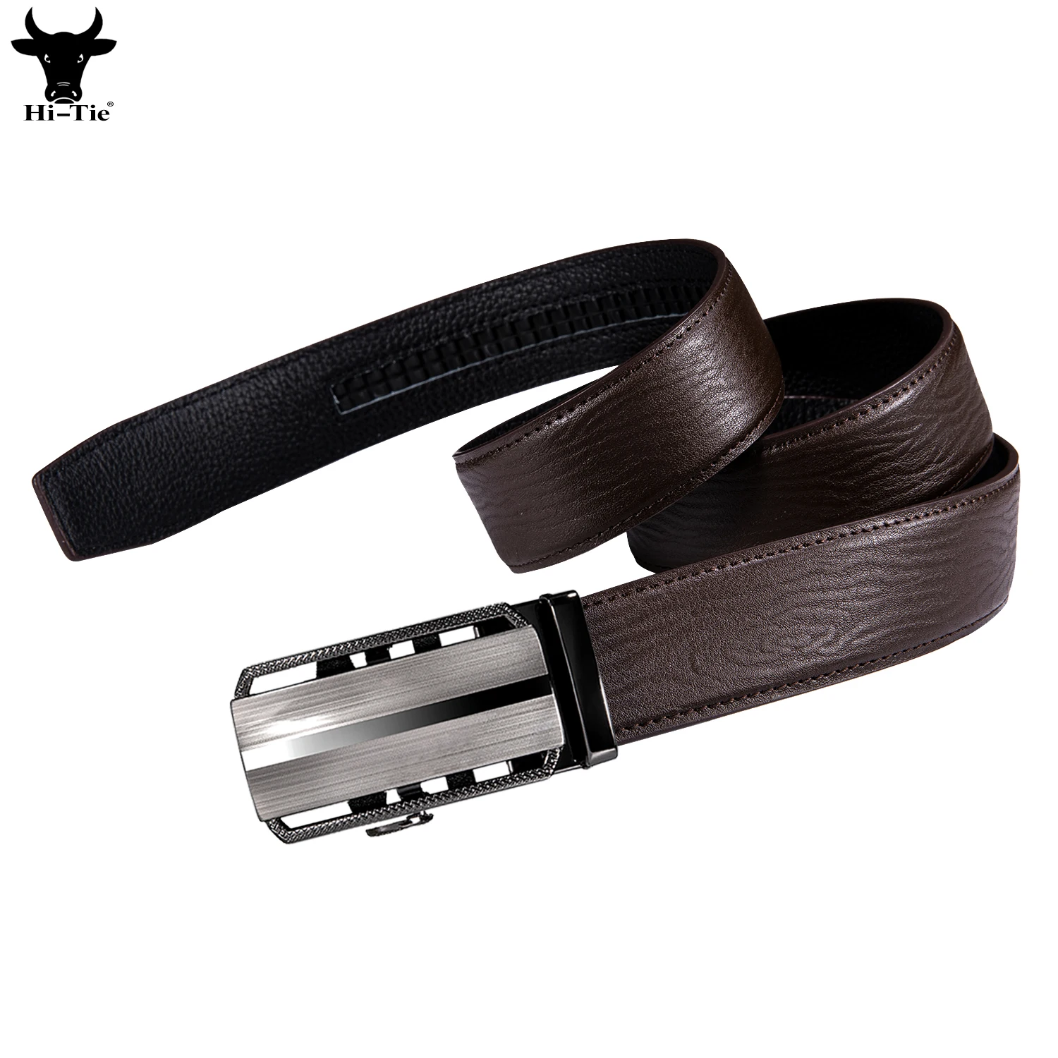Формальные коричневые мужские ремни для костюма из натуральной кожи сплав