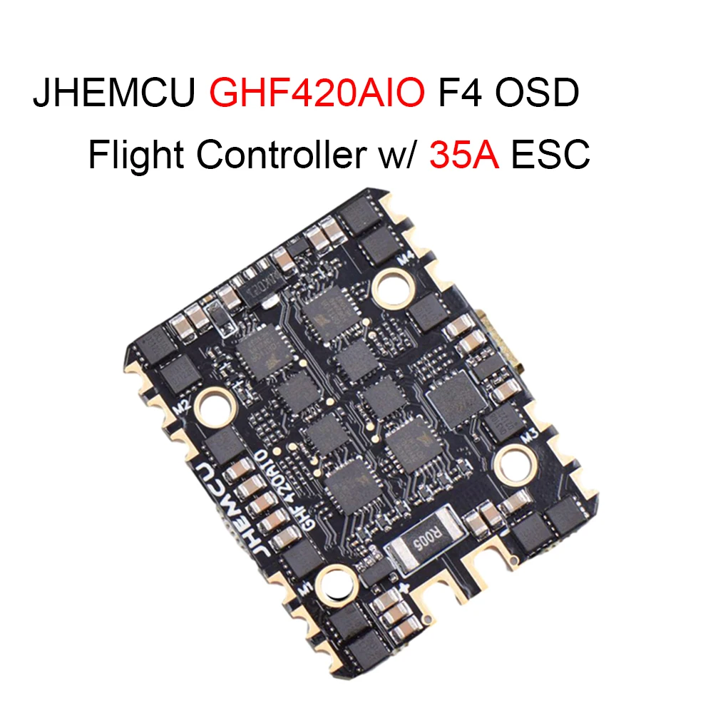 JHEMCU GHF420AIO F4 OSD FPV гоночный Контроллер полета w/Встроенный 35A BL_S 4In1 бесщеточный ESC для