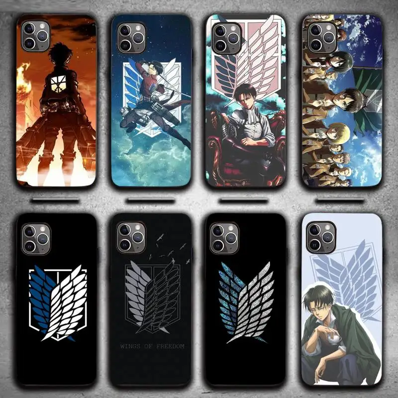 

Anime Japanese attack on Titan Phone Case for iPhone 13 11 12 Pro X XS XR Samsung A S 10 20 30 51 Plus pro Max mobile bags