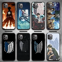anime japanese attack on titan phone case for iphone 13 11 12 pro x xs xr samsung a s 10 20 30 51 plus pro max mobile bags