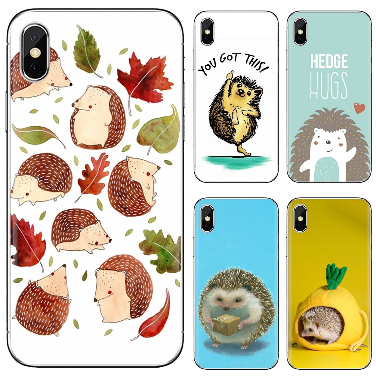 

Silicone Phone Skin Case For iPhone 10 11 12 Pro Mini 4S 5S SE 5C 6 6S 7 8 X XR XS Plus Max 2020 Novelty-Lovely-C-Hedgehog-Coque