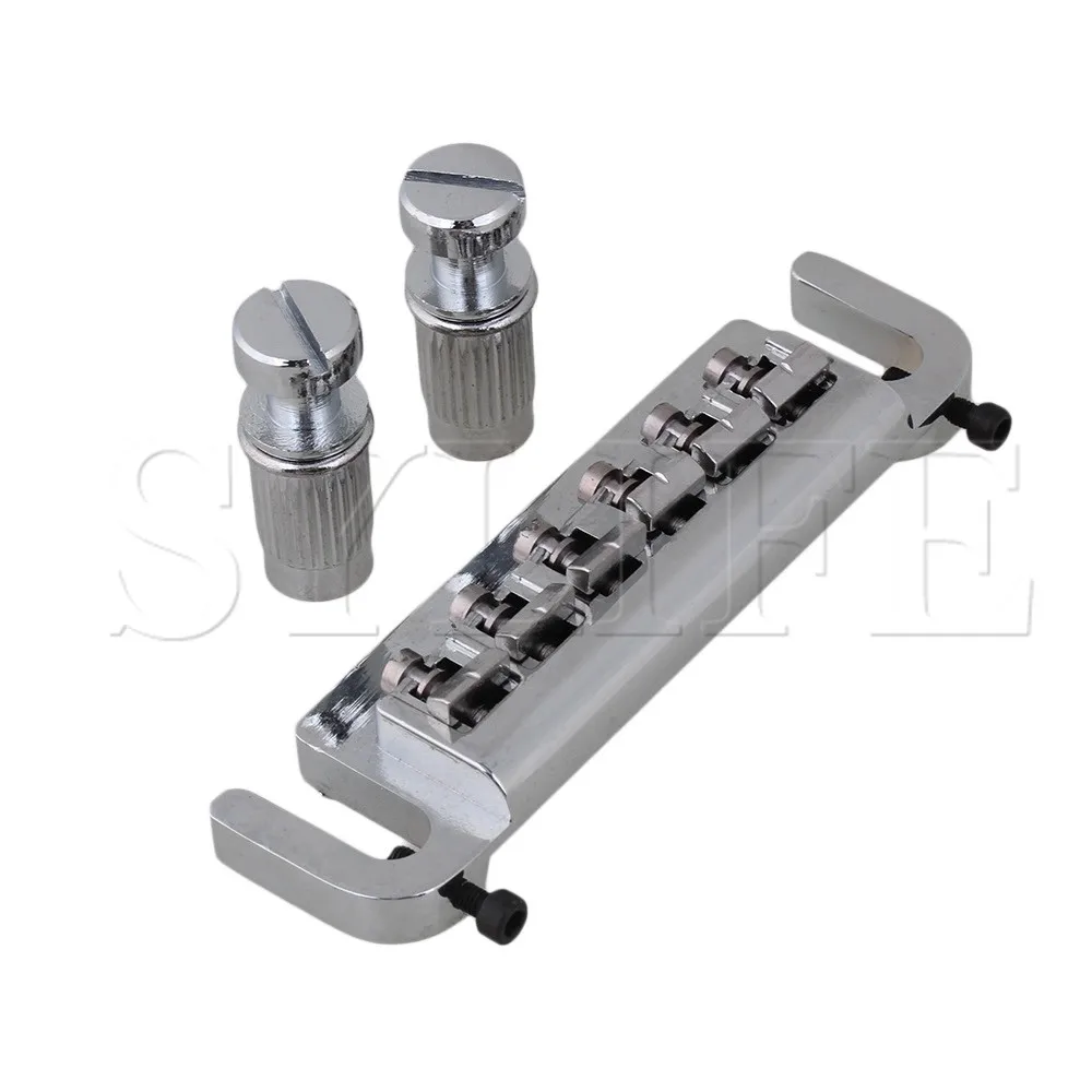

Brass Saddles Turn over Guitar bridge Tailpiece For Electric Guitar Chrome