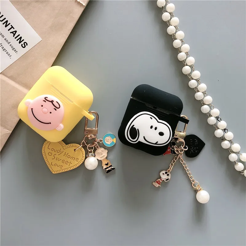 Милый чехол для наушников для AirPods с мультяшным животным, сумка для ключей, беспроводные наушники, чехол, анти-шок для Apple Airpods 2, аксессуары