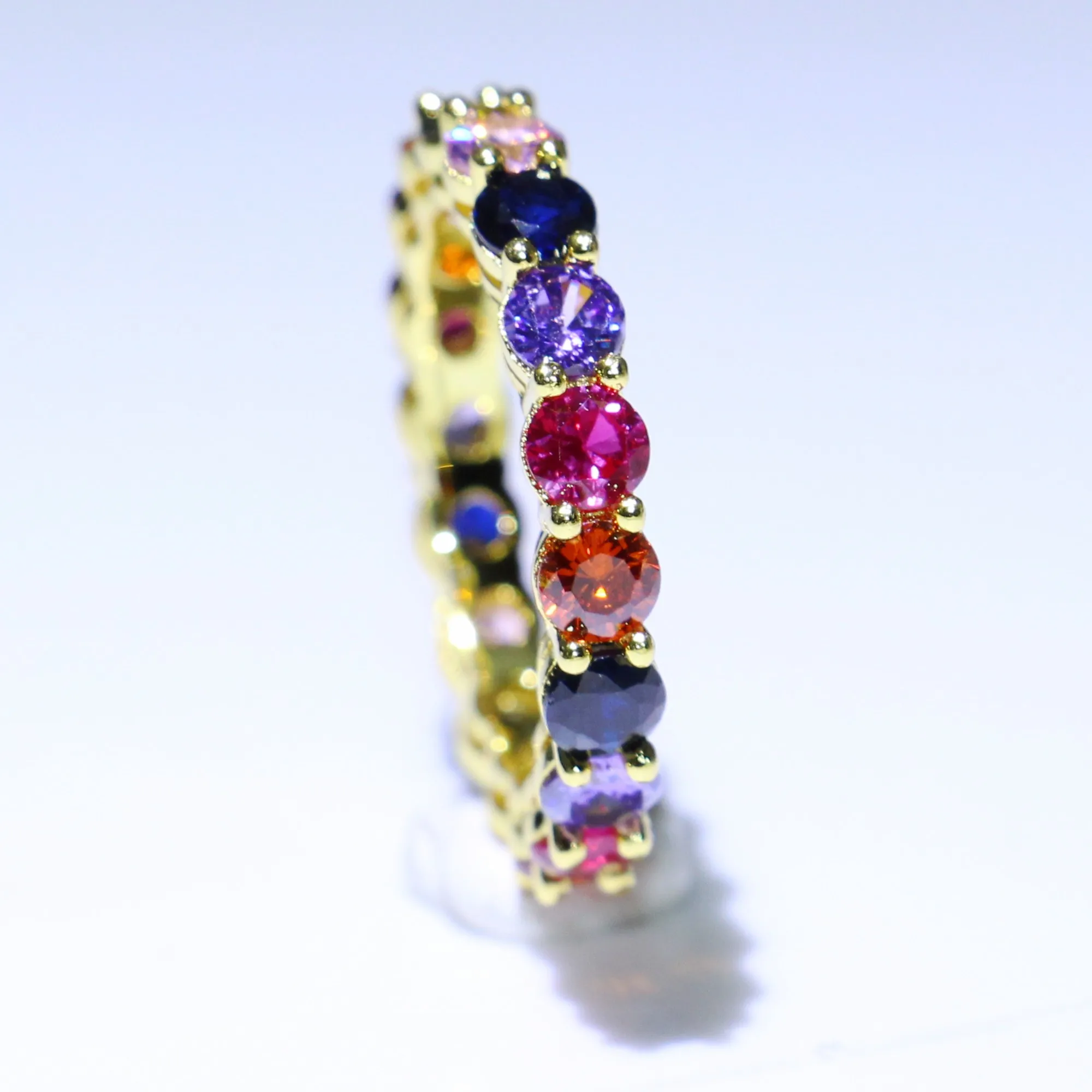 Rulalei Top Selling Brand New Luxury Jewelry 925 Sterling Silver Round Cut Multi Color 5A Cubic Zirconian Birthstone Women Ring | Украшения