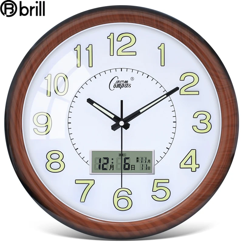 

Large Led Wall Clock Digital Living Room Silent Creative Luminous Calendar Modern Clocks Wall Home Decor Bedroom Reloj Pared