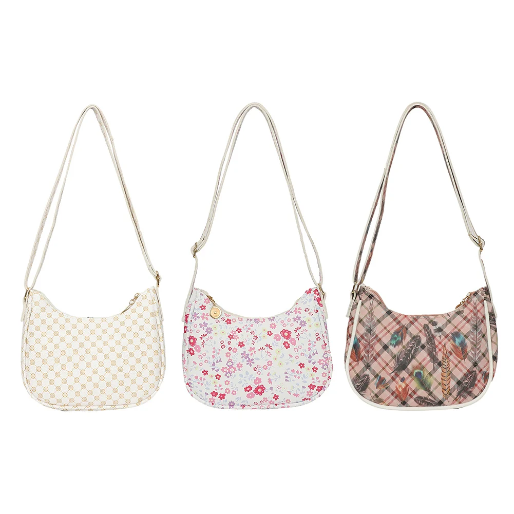 

Женская сумка-хобо из ПУ кожи, с принтом в виде перьев