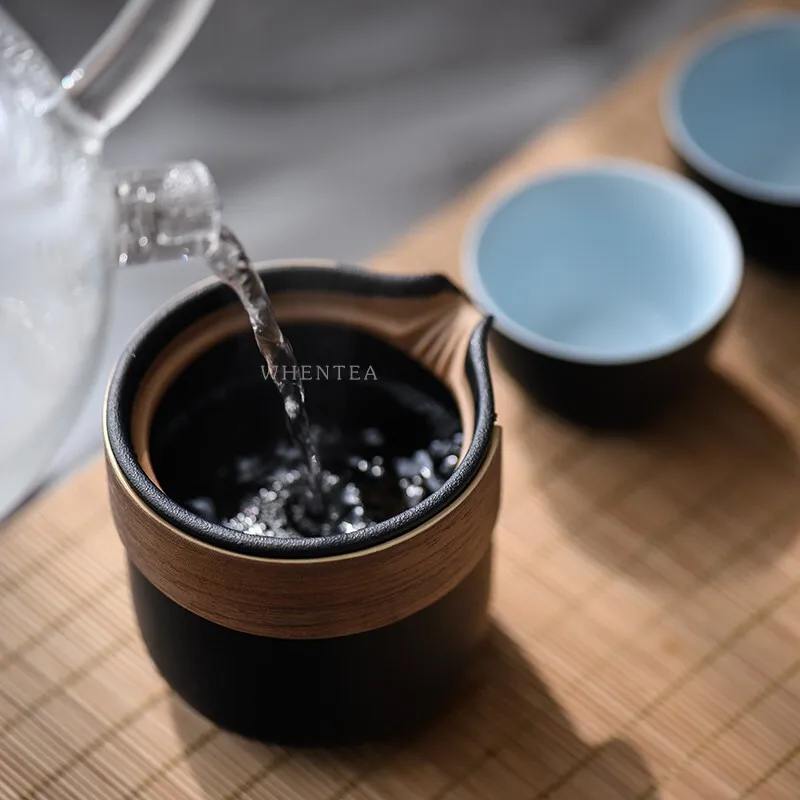 

Black Sand Portable Portable Quick Cup Japanese Ceramic Portable Bag Carrying Outdoor Office Simple Kung Fu Travel Tea Set