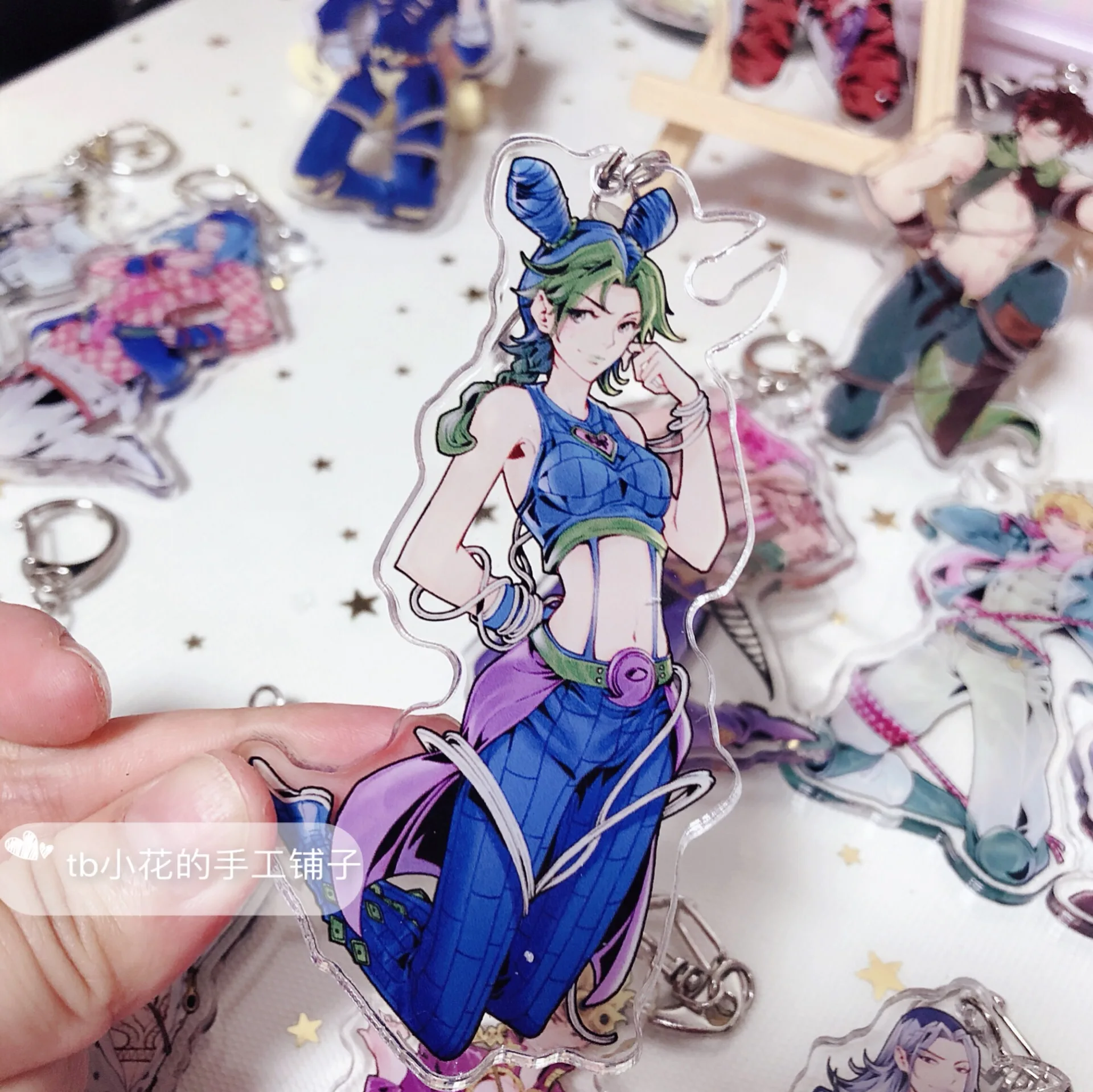 14 JOJO невероятное приключение Золотой ветер Narancia Ghirga Giorno Giovanna Сьерра-Леоне фигурка Косплей акриловый брелок Подвеска для ключей - Цвет: 14