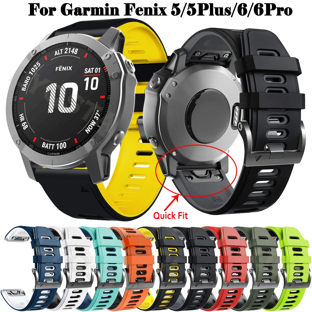 

Ремешок силиконовый для наручных часов Garmin Fenix 6 Pro 5 Plus, быстросъемный Wirstband для Garmin touchs60/S62, 22 мм