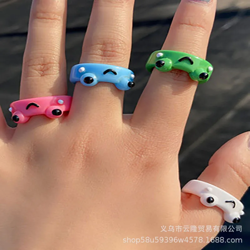 

Fashion New Cute Frog Ring Chick Resin Acrylic Rings For Women Girl Simple Animal Aesthetic Friendship Gift Party Jewelry