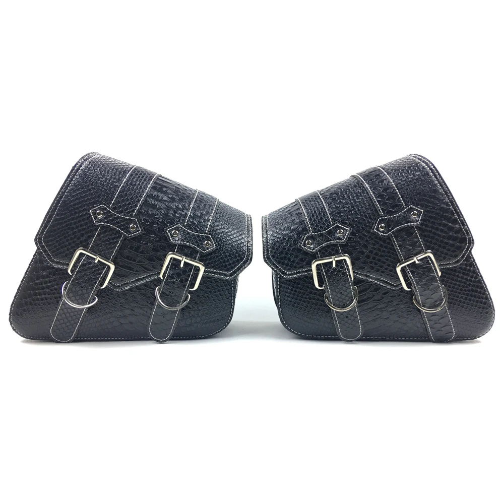 Мотоциклетные левые и правые сумки-седло из ПУ кожи черная сумка для хранения