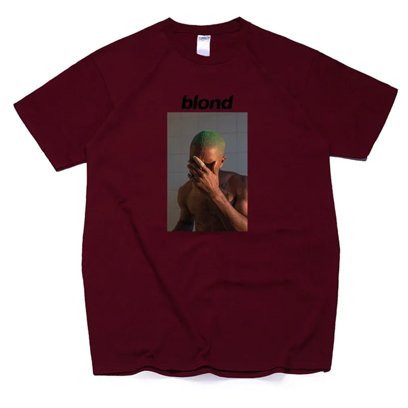 T99B-deepred Мужская футболка Frank Ocean Blonde хип-хоп Rap, футболка унисекс, хлопок, футболка Homme Singer Harajuku, рубашка - Цвет: T99B-deepred