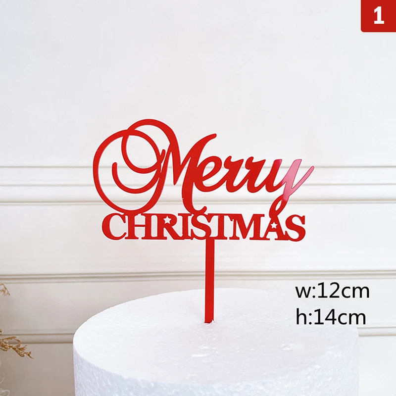 

Creative Merry Christmas Acrylic Cake Topper Decor Christmas Party Cake Decoration