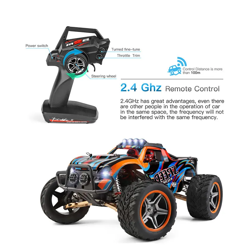Wltoys 104009 1:10 2 4G гоночный RC автомобиль 45 км/ч 4WD скорость большой сплав Электрический