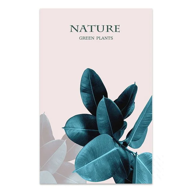 

3Pcs Nordic Style Canvas Material Greens White Pinks Leaf Pattern Background Living Room Furniture Sofa Decorative Art