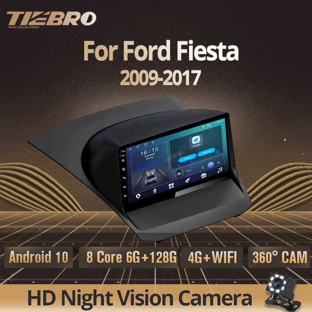 2DIN Android 10.0 Car Radio For Ford Fiesta 2009-2017 Car Receiver GPS Navigation Stereo Receiver DSP Car Multimedia Player IGO