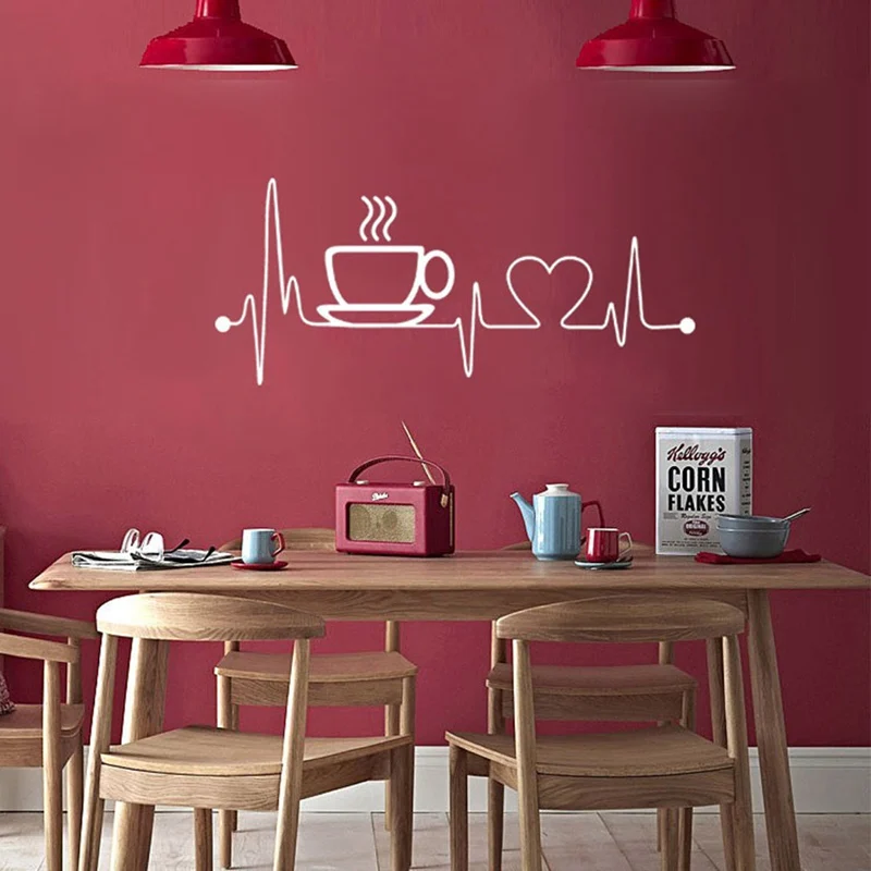 Кофейные чашки наклейки на стену кухне виниловые художественные клейкие