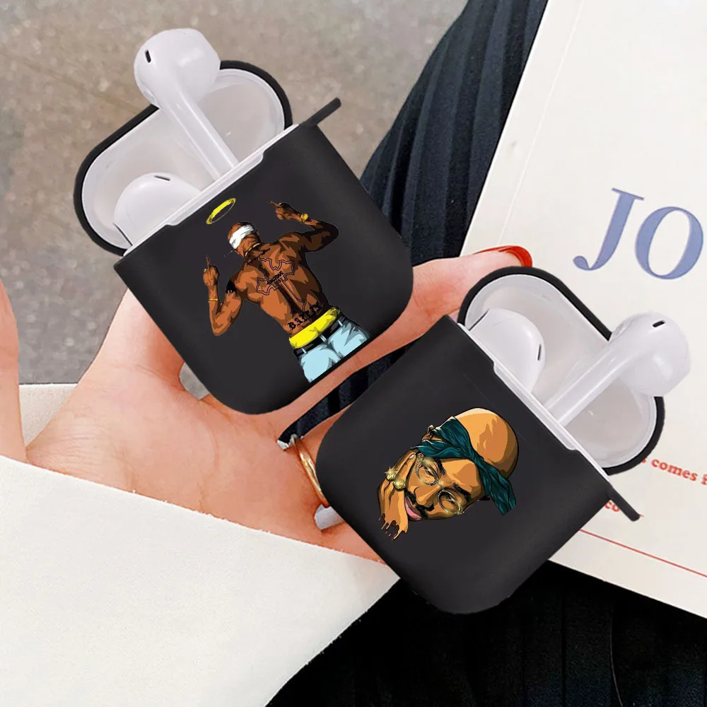 Чехол Rapper Tupac 2Pac Makaveli для Apple airpods чехол s 1 2 прозрачный Airpod Pro мягкий наушников
