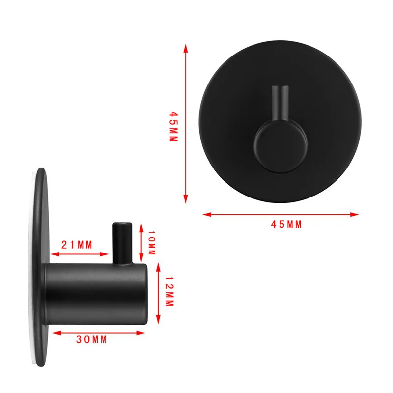 

304 Black Robe Hook Wall Hook Towel Hook For Bathroom Stainless Steel Coat Hook Rustproof Hook Hanger For Kitchen Hardware New