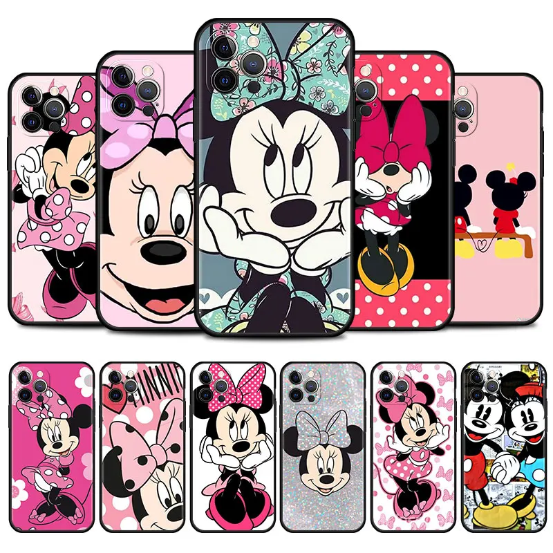 

Minnie Mouse Case Cover for iPhone 11 12 Pro 13 Pro Max 13 Mini 11 Pro 11 12 13 Silicone Soft Cases Bag Coque