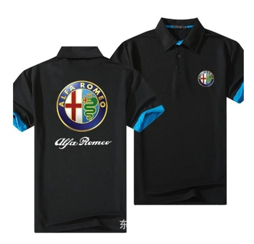 

Рубашка-поло Alfa Romeo Мужская, повседневная Хлопковая сорочка с короткими рукавами, дышащая, однотонная, для гольфа, тенниса, лето