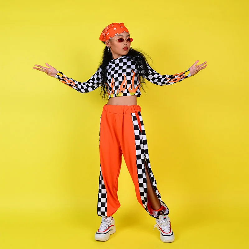 Костюм для девочек уличный костюм джаза комплект в клетку детская одежда стиле