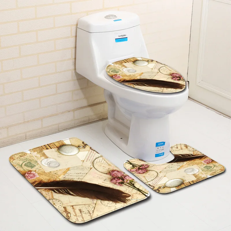 

Креативный ретро-ковер с цветочным узором и камерой, Товары для ванной комнаты, коврик для ванной, ковер, Товары для ванной комнаты, коврик д...