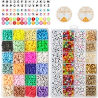 5880pcs flat round polymer clay discs loose spacer beads for diy jewelry making kits supplies craft handmade earrings bracalets