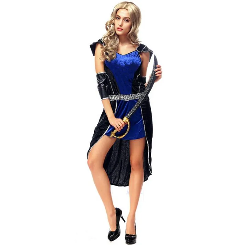 Women Lady Acient Greek Warrior Female Knight Cosplay Costumes Carnival Party Halloween Costume | Тематическая одежда и