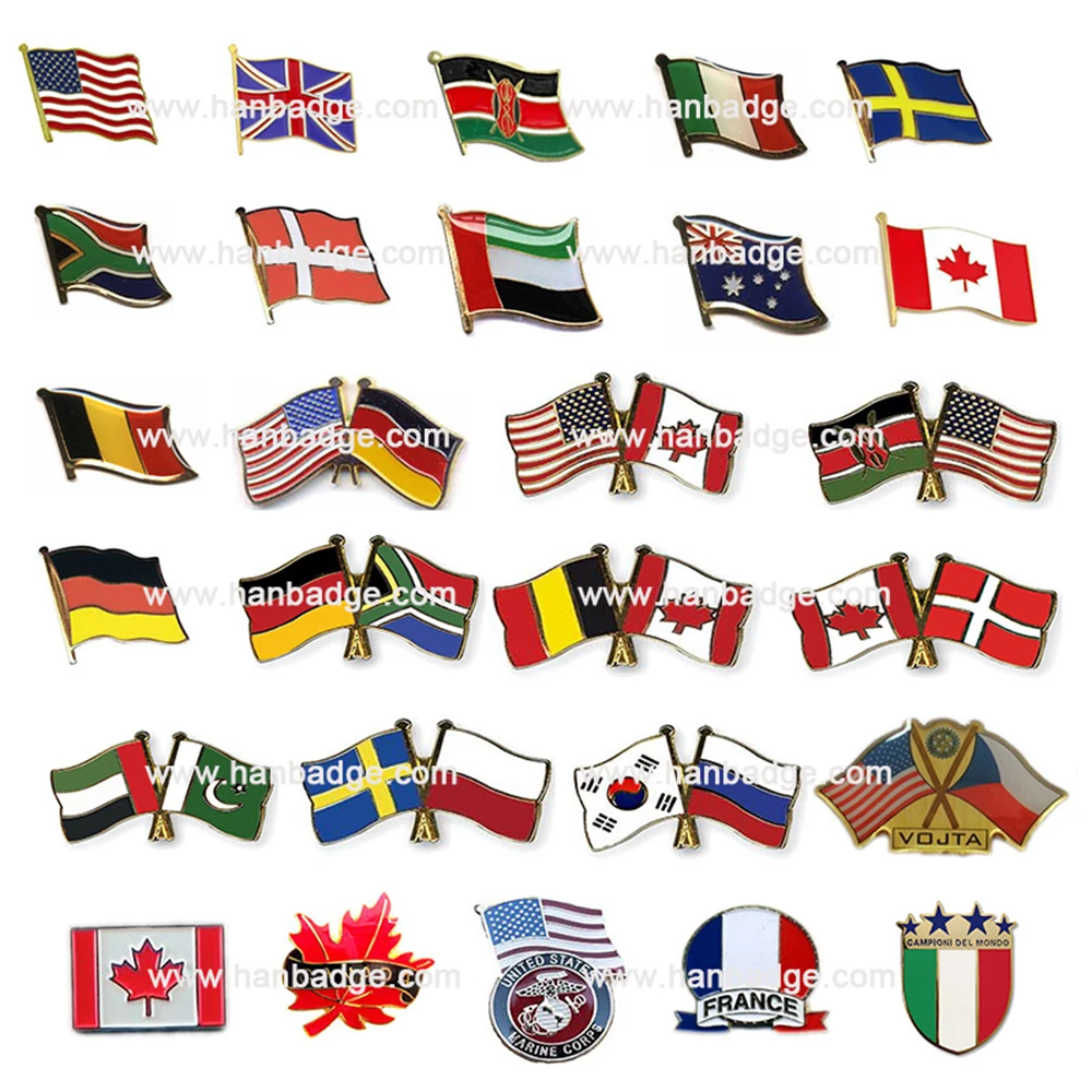 Индивидуальные Заколки с флагом индивидуальные значки в стране дизайн двойным