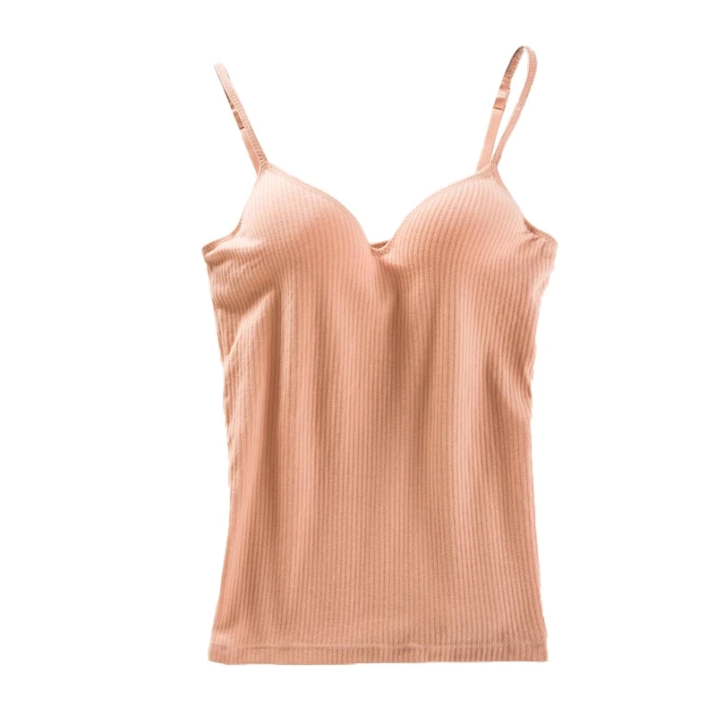 

Camisole Bottoming Tops Women 2020 Padded Adjustable Strap No Steel Ring Sport Cami Camisole Vest Solid Color Tops