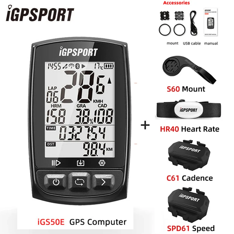 Велосипедный компьютер i GPS PORT IGS50E беспроводной IPX7 водонепроницаемый цифровой