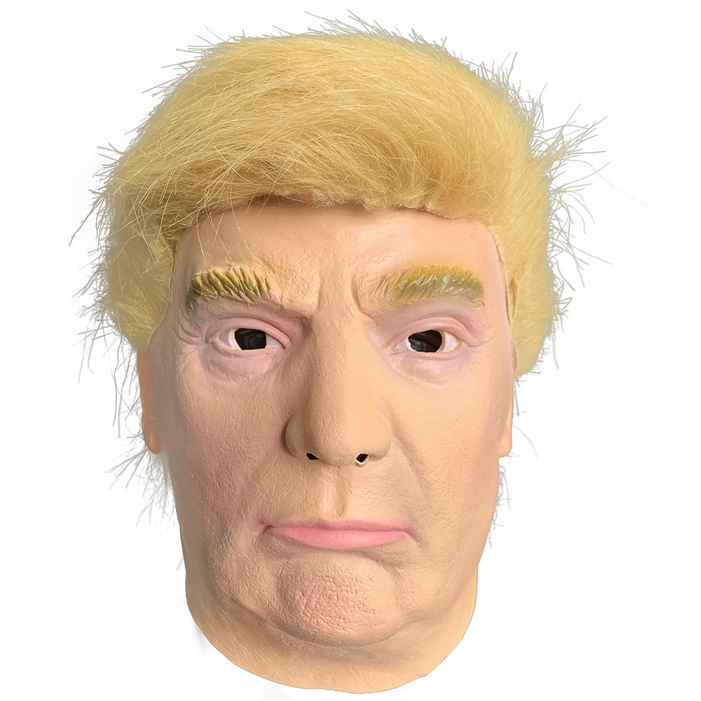

Реалистичная маска знаменитостей, маски миллиардера, президента Дональда Трампа с оранжевыми волосами, латексные полноголовые желтые