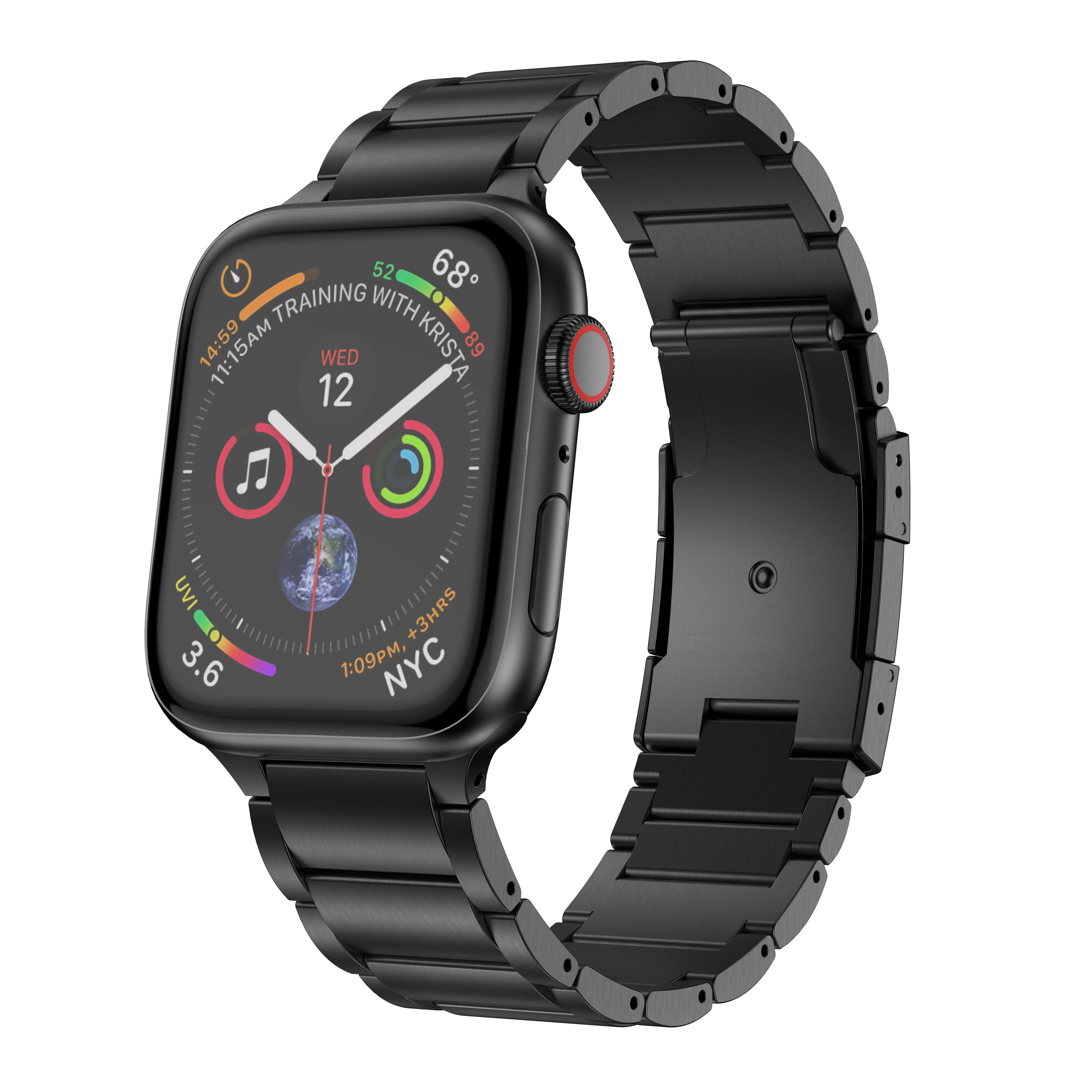 

ANBEST For Apple Watch Band 40mm 44mm Titanium Alloy Metal Watch Bands 38mm 44mm Three Links Bracelet for Series 1 2 3 4 5