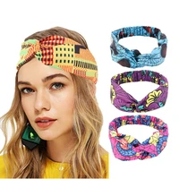 african pattern print headband for women twist hair band sports elastic headwear salon make up hair wrap lady hair accessories