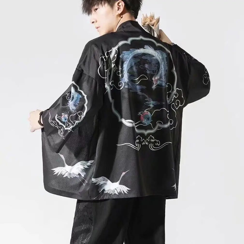 

Japanese Kimono Traditional Yukata Kimono Cardigan Men Beach Thin Asian Clothes Japan Kimonos Male Fashion Casual Cardigan Shirt