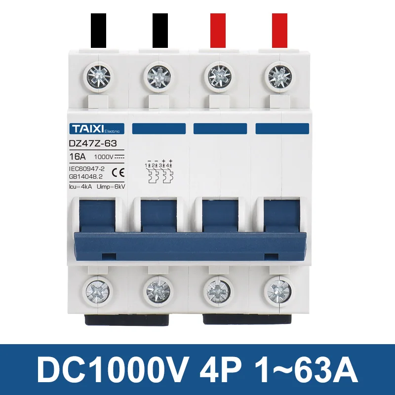 Миниатюрный автоматический выключатель солнечной энергии PV MCB DC 1000 В 2P 100A 500