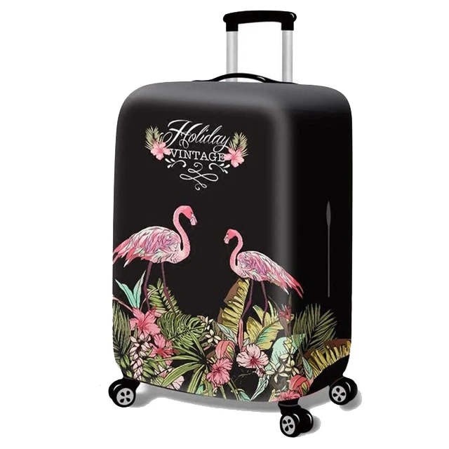 Flamingo HMUNII эластичный Чехол для багажа с животными, чехол Чехол для костюма, аксессуары для путешествий для багажа 18-32 дюймов, пылезащитный чехол для багажника на колесиках - Цвет: Flamingo