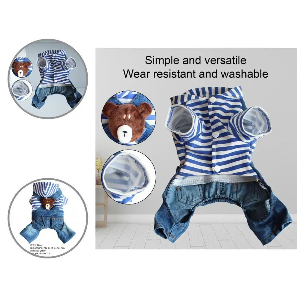

Chic Dog Hoodies Skin-Friendly Button Down Hooded Small Dog Jumpsuits Pet Clothes Pet Sweatshirt