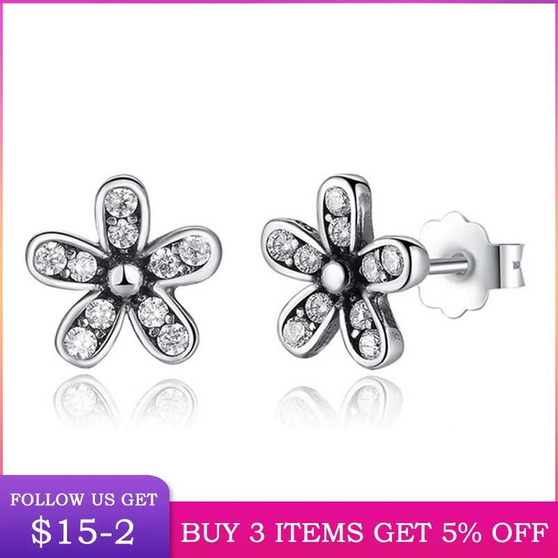 LByzHan хит продаж посеребренные серьги гвоздики с пятью листами для женщин