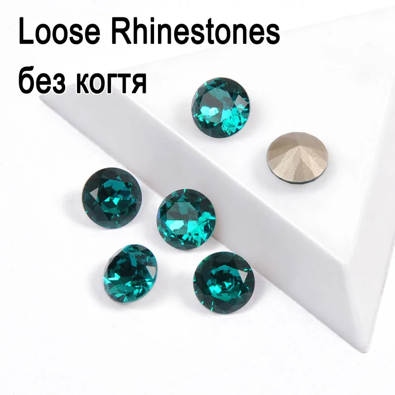 Blue Zircon Подлинные хрустальные стразы бриллианты 1357 болты стеклянные стразы закрученные круглые камни много цветов размеры для ювелирных изделий и одежды - Цвет: Blue Zircon