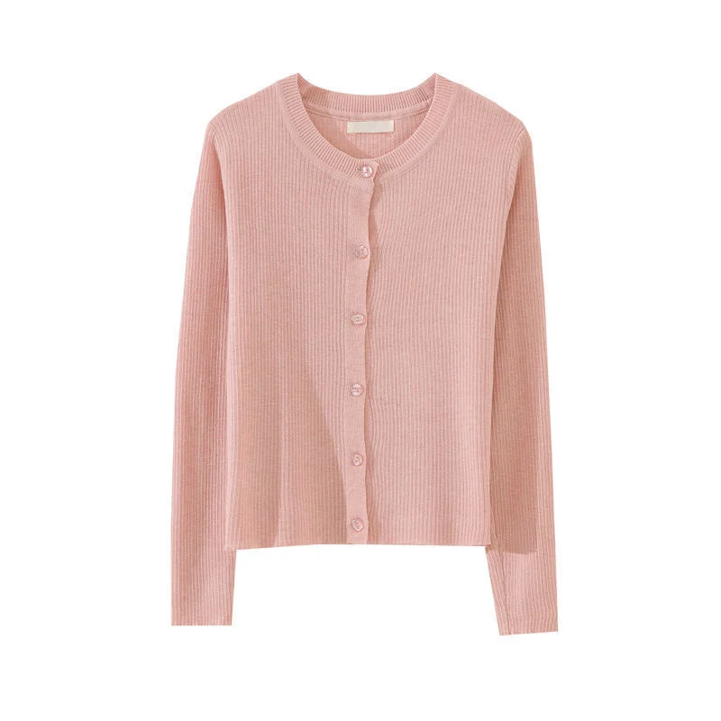 

Cardigan Women Pure Color Hipster Long Sleeve Causal Ulzzang Single Breasted Spring Chic Office Ladies Knitted Outerwear Basic