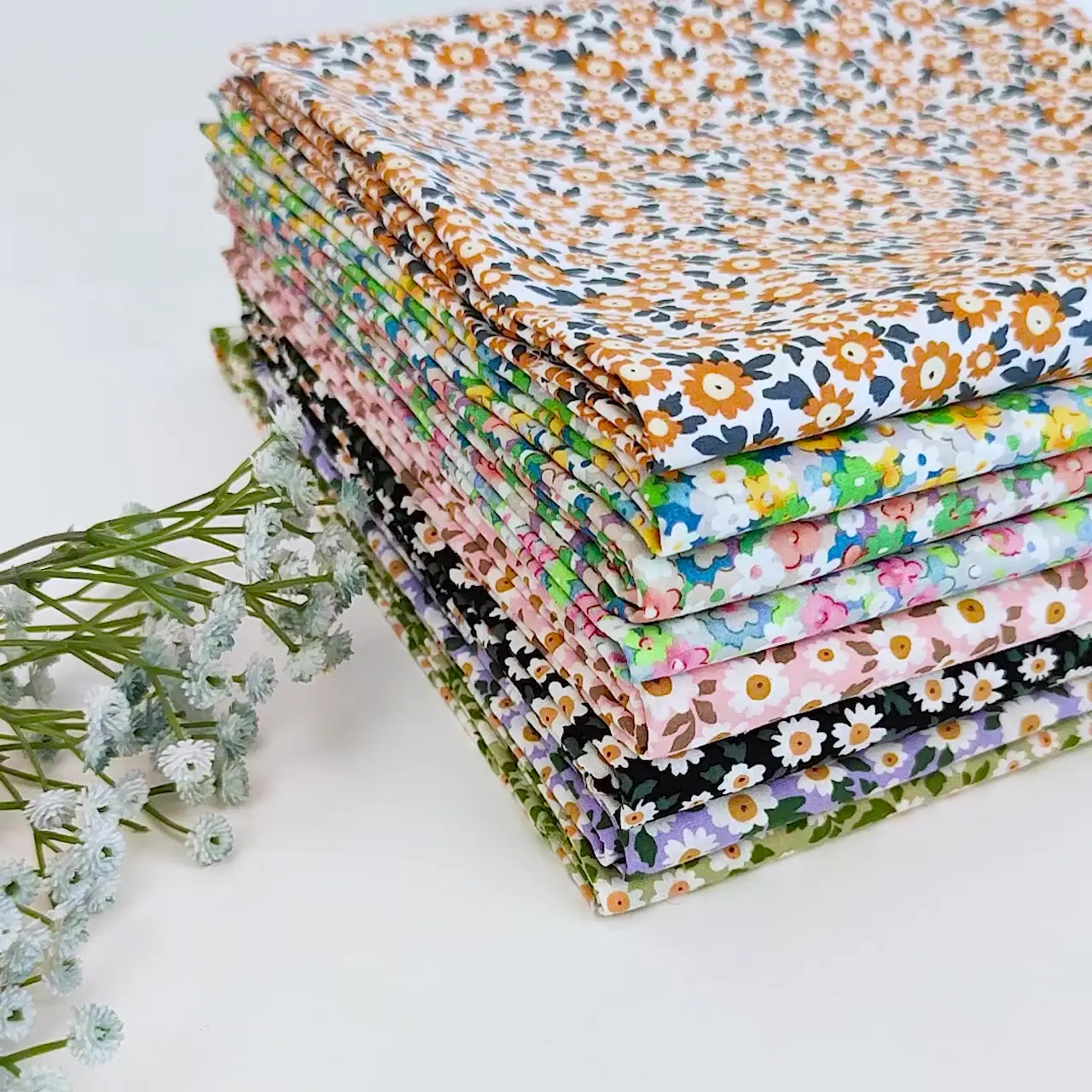

Cotton Printed Fabric By The Meter Flower Cloth Sewing Supplies Material Clothes Dress Hat Doll Making DIY Craft 45*145cm 1pc