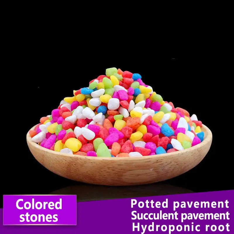 

100g Flower Pot Decorative Colorful Stone Gardening Decoration Colored Pebbles Stones For Aquarium Indoor Succulents Pot